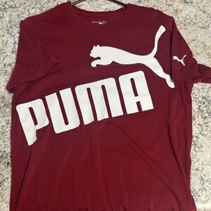 Puma Men’s Burgundy Short Sleeve Logo Tee